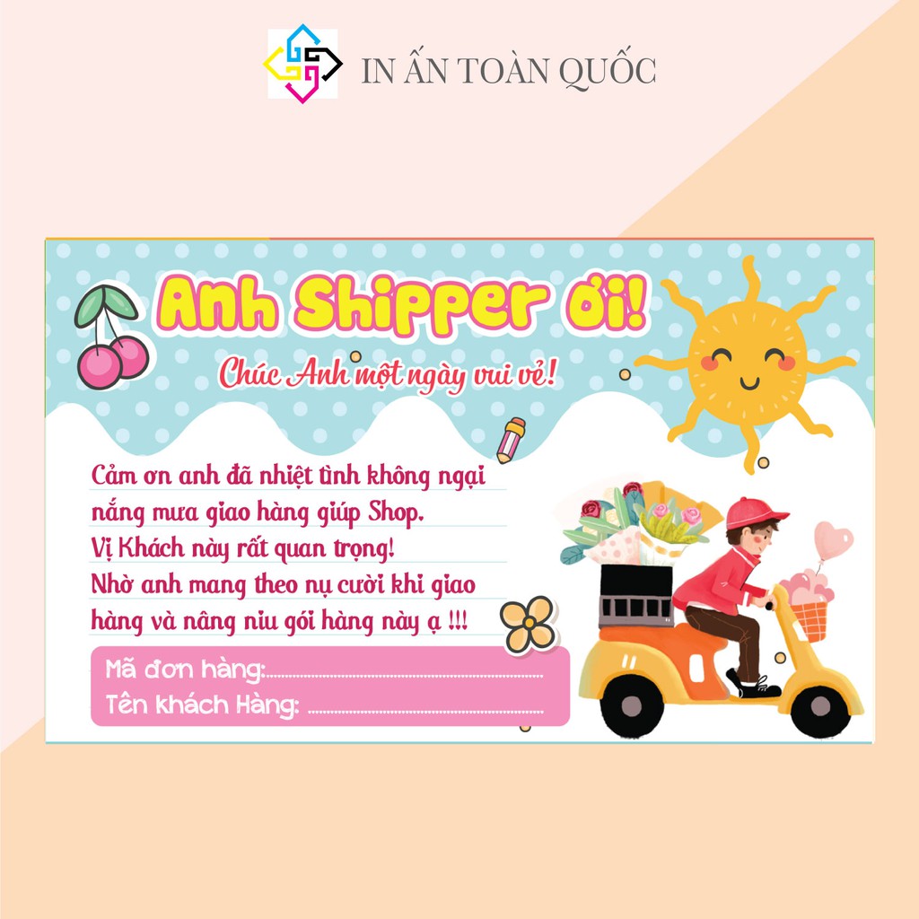 TEM DÁN NHÃN DECAL CÁM ƠN ANH SHIPPER 100 CÁI - có keo sẵn mẫu 04