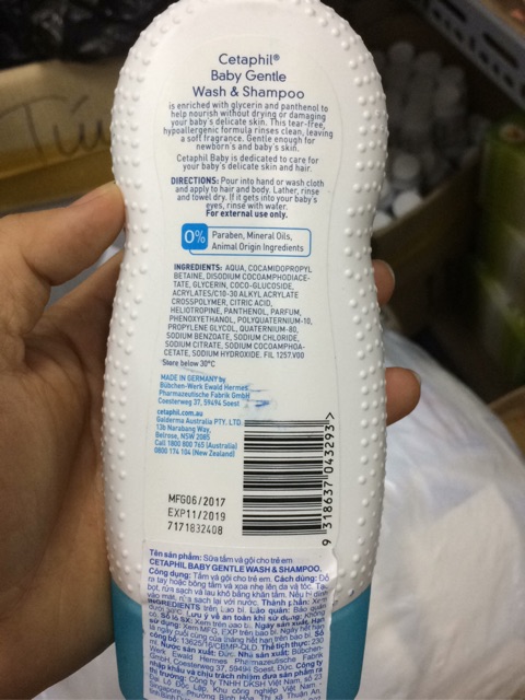 Sữa tắm gội  Cetaphil baby