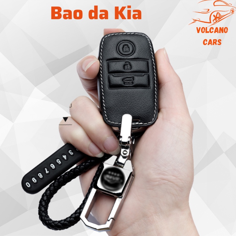 Bao da chìa khóa ô tô Kia bảo vệ chìa bền đẹp và chắc chắn ốp cho các loại smartkey K3, Cerato, Seltos, Morning, Sorento