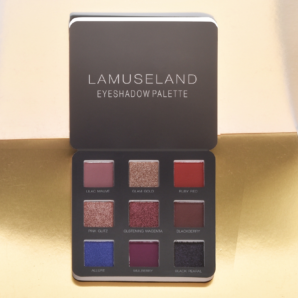 Bảng phấn mắt LAMUSELAND LA33 33gx2 9 màu không thấm nước ánh ngọc trai mịn màng | BigBuy360 - bigbuy360.vn