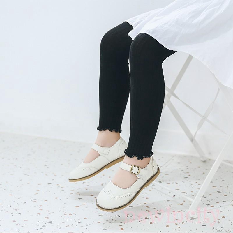 Quần legging dài phối viền ren phong cách Hàn Quốc thời trang xinh xắn cho bé gái