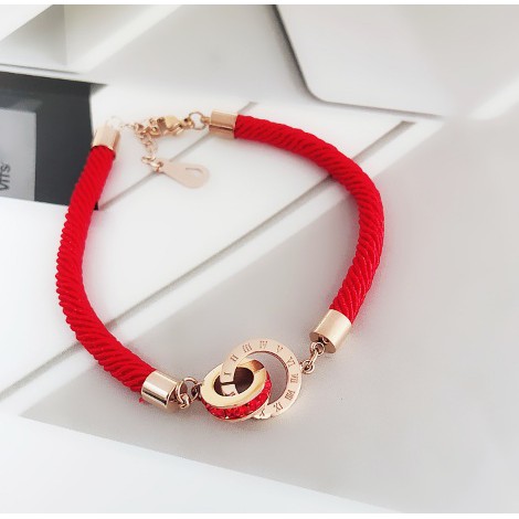 Lắc tay titan chỉ đỏ, đá đỏ TT1140