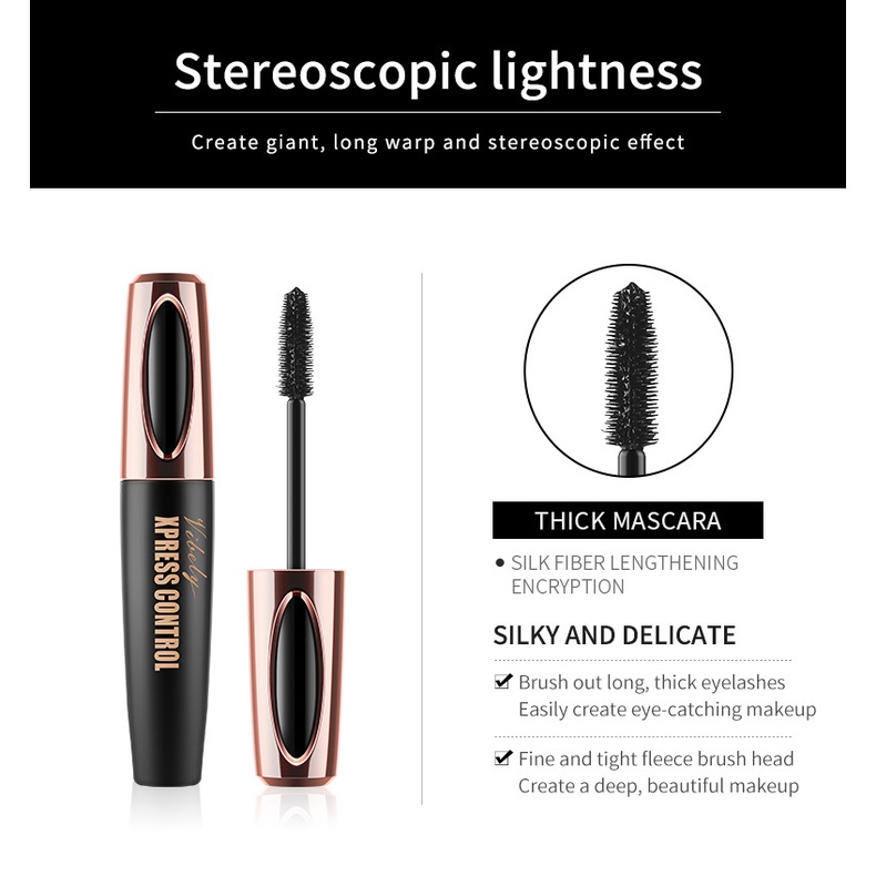 Mascara sợi tơ 4D chống thấm nước chuốt dài dày và cong mi
 | BigBuy360 - bigbuy360.vn