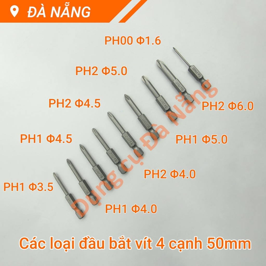 Đầu bắt vít 4 cạnh PH2 chuôi lục