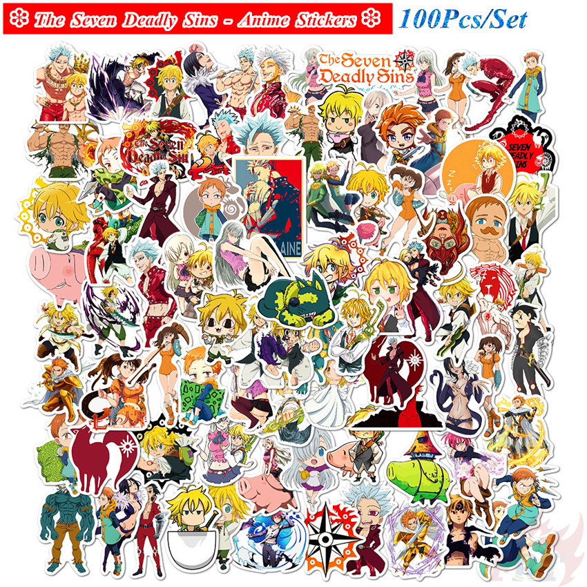 100Pcs/Set ❉ The Seven Deadly Sins - Series A Anime Stickers ❉ Waterproof DIY Fashion Decals Doodle Stickers
