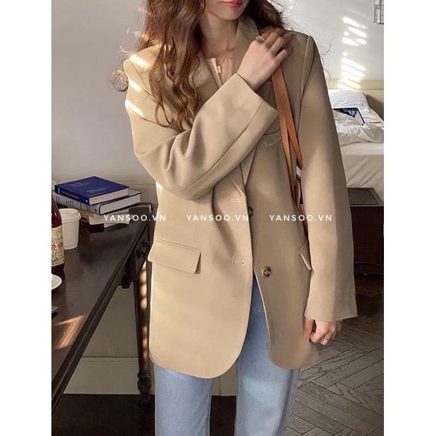 Áo khoác blazer túi nắp hai lớp xịn , áo vest basic hàng cao cấp by YANSOO
