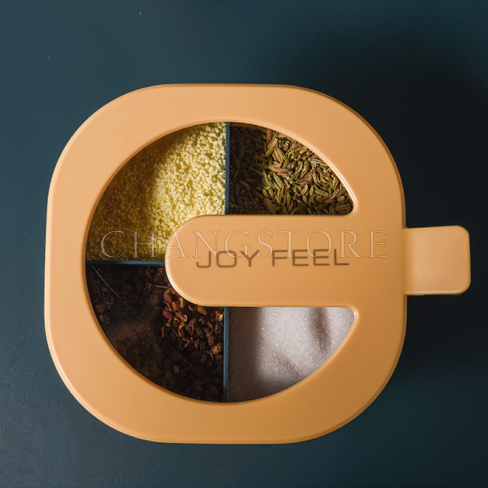 Hộp Đựng Gia Vị 4 Ngăn Thông Minh Tiện Lợi Dành Cho Nhà Bếp