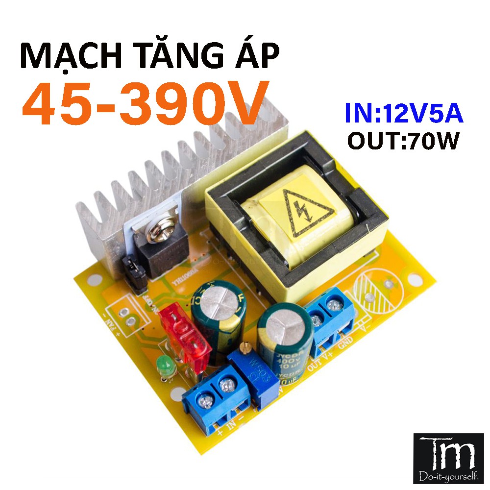 Mạch Tăng Áp 12V Ra 45 - 390V Điện Áp Cao