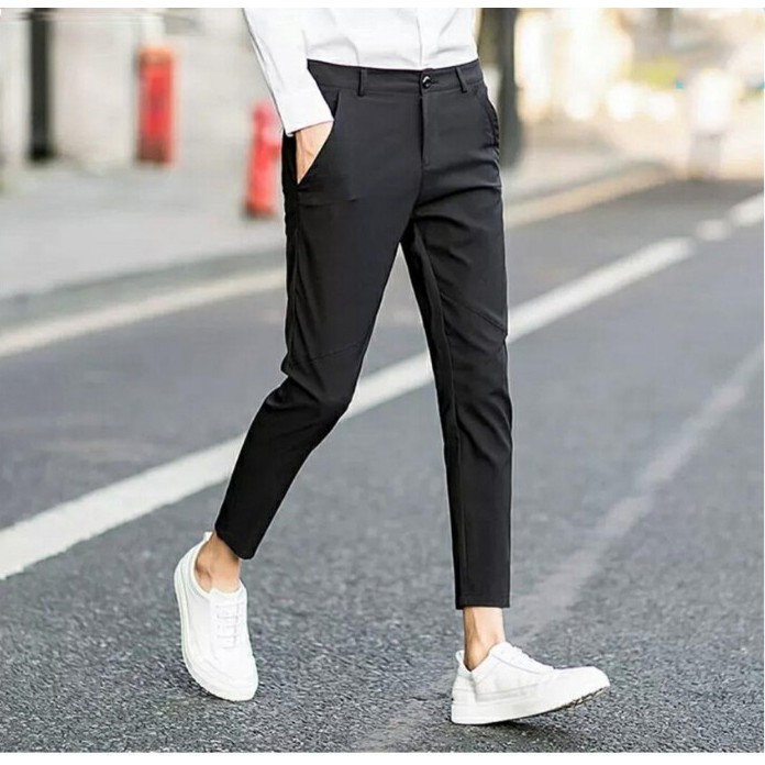 Quần baggy nam ống rộng vải Tây âu co giãn phong cách Hàn Quốc | BigBuy360 - bigbuy360.vn