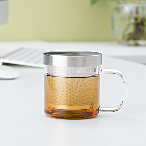 Ly Lọc trà thủy tinh lõi Inox S'049A 350ml