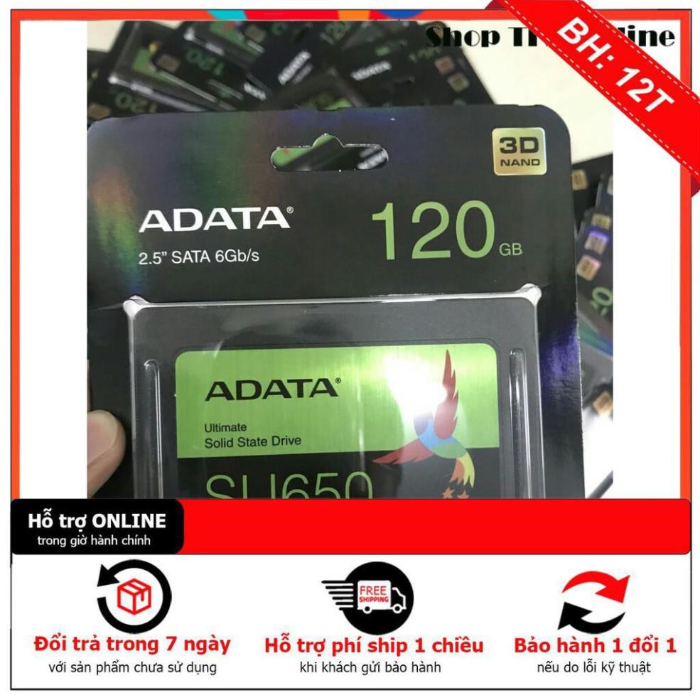 [BH12TH] ⚡ Ổ cứng SSD Adata 120G 120GB SU650 chính hãng - tặng kèm cáp sata3 kết nối máy PC