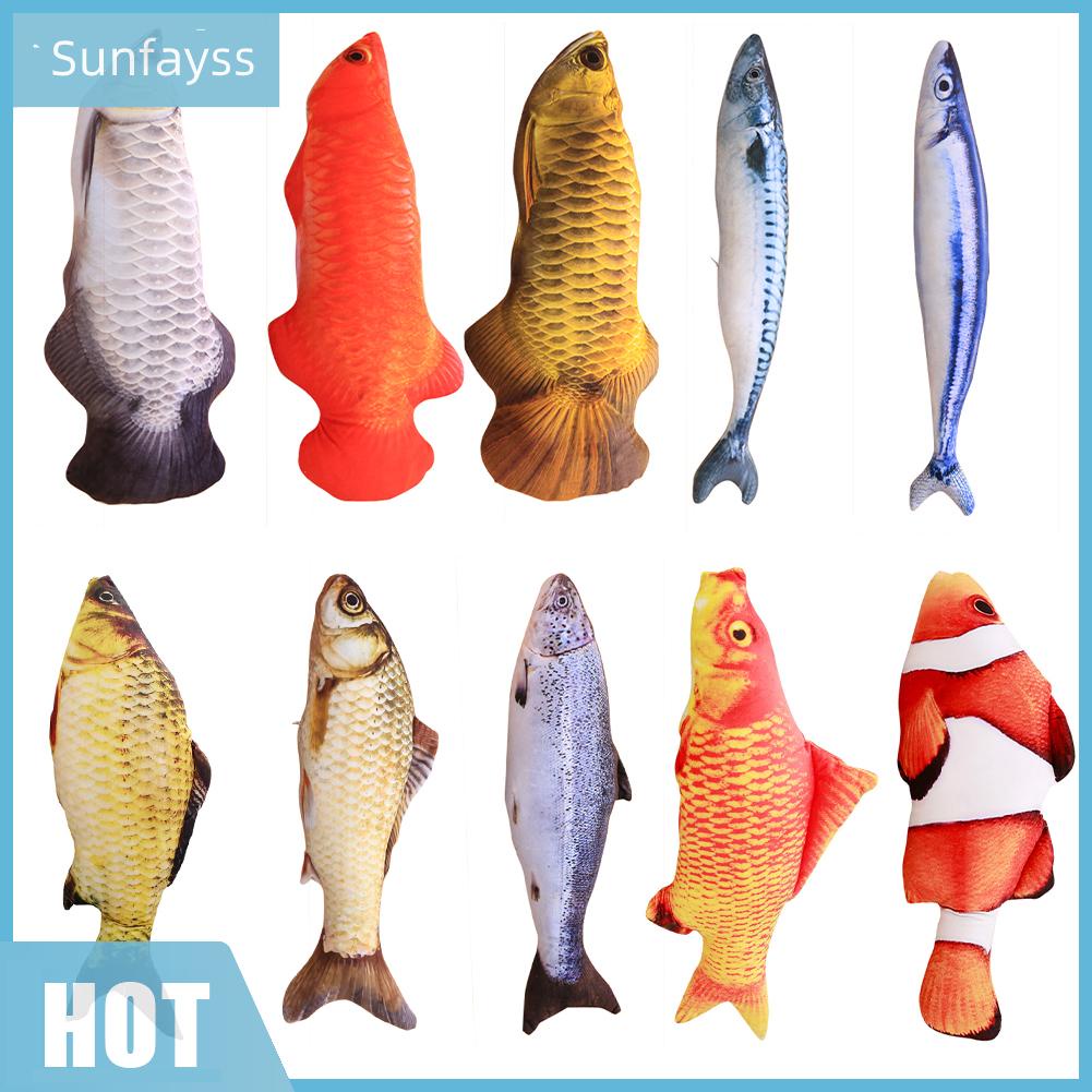 Gối Ôm Hình Cá Nhồi Bông Đồ Chơi Dành Cho Mèo 20cm