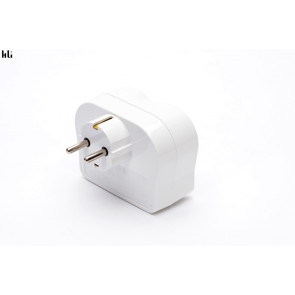Ổ Cắm Điện Hàn Quốc Tiếp Địa Tiếp đất  Sườn Tiêu Chuẩn Dòng F Châu Âu Và  Chia Cổng Thêm 3 Ổ Cắm Cắm