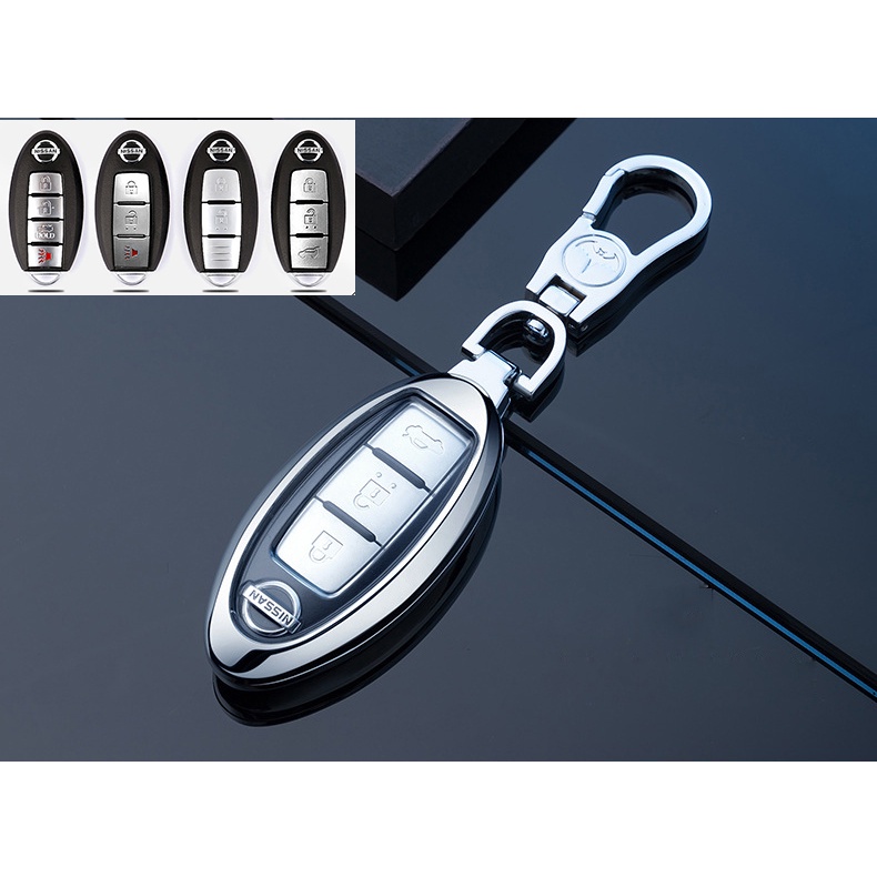 Ốp Chìa khóa xe Nissan navara, Xtrail, Terra, Almera + kèm móc treo, chất liệu hợp kim + lớp silcon bảo vệ chống nước