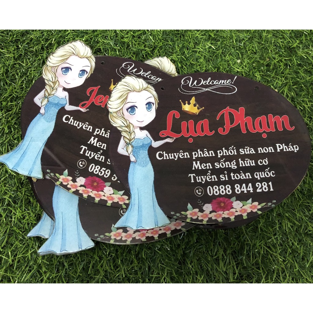 Biển hiệu mica treo shop bán hàng - Biển hiệu trang trí ghép hình Công chúa Elsa xinh xắn