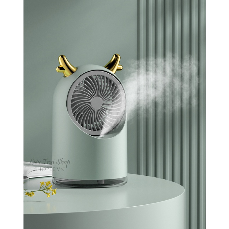 Quạt tích điện phun sương mini USB type C làm mát không khí
