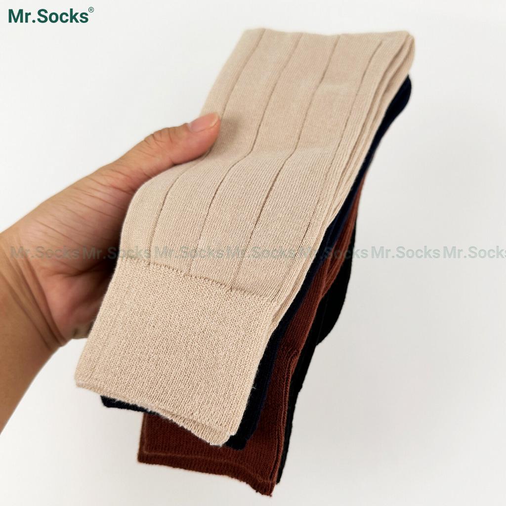 Tất nam cổ cao công sở Mr.Socks mẫu gân chìm, chất liệu cotton cao cấp, thoáng mát êm chân - GOM-MIX09-1DOI
