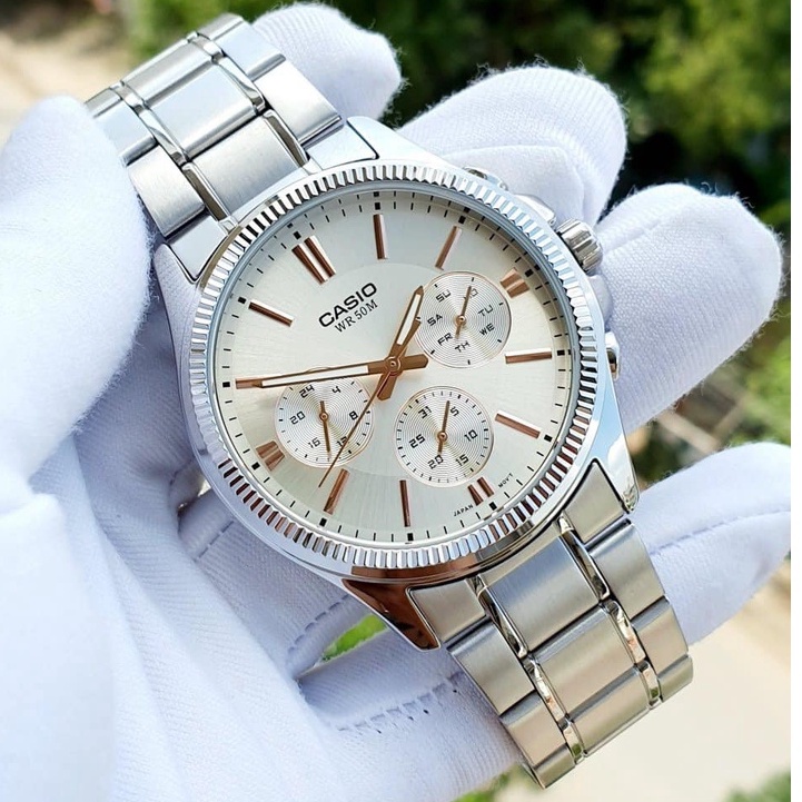 Đồng hồ nam dây thép cao cấp Casio MTP 1375D-7A2 chống nước 5ATM Size 42mm Bảo hành 1 năm Hyma watch