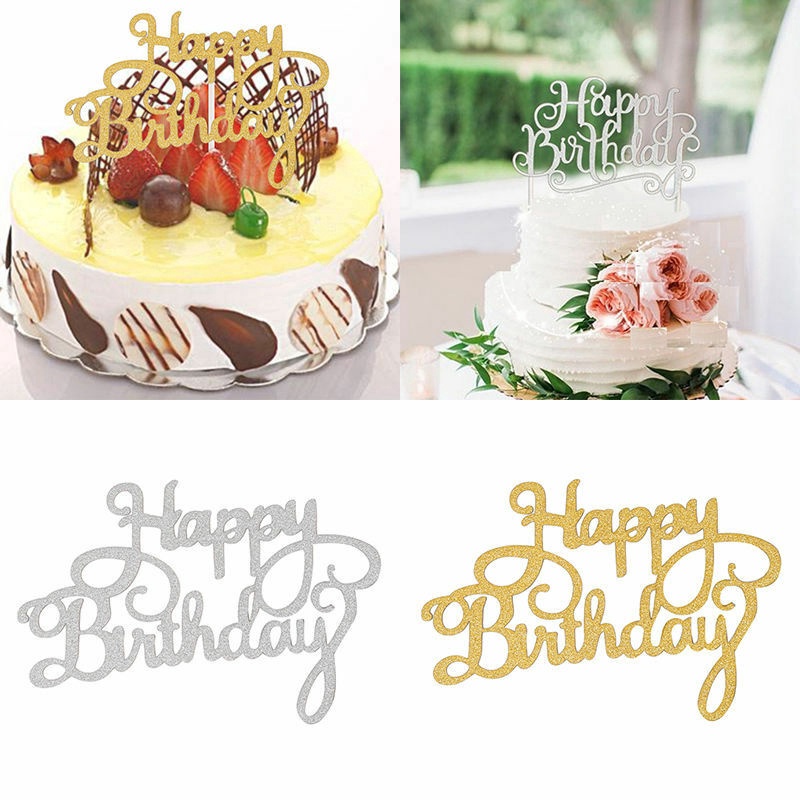 Que Cắm Trang Trí Bánh Sinh Nhật Màu Vàng / Bạc Mới