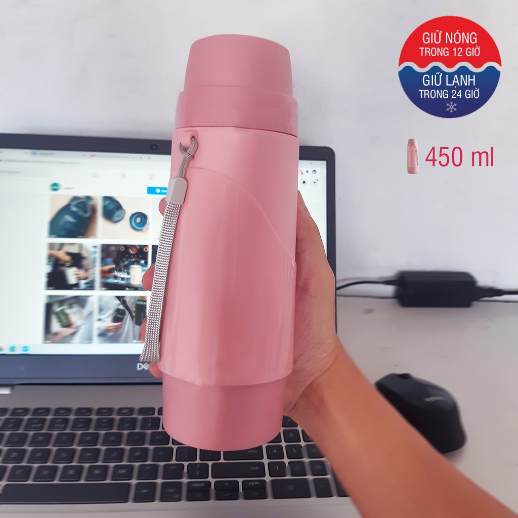 [HÀNG CHÍNH HÃNG] Bình giữ nhiệt Rạng Đông 450ml, giữ nước nóng hơn 6 tiếng –phích giữ nhiêt , bình nước giữ nhiệt