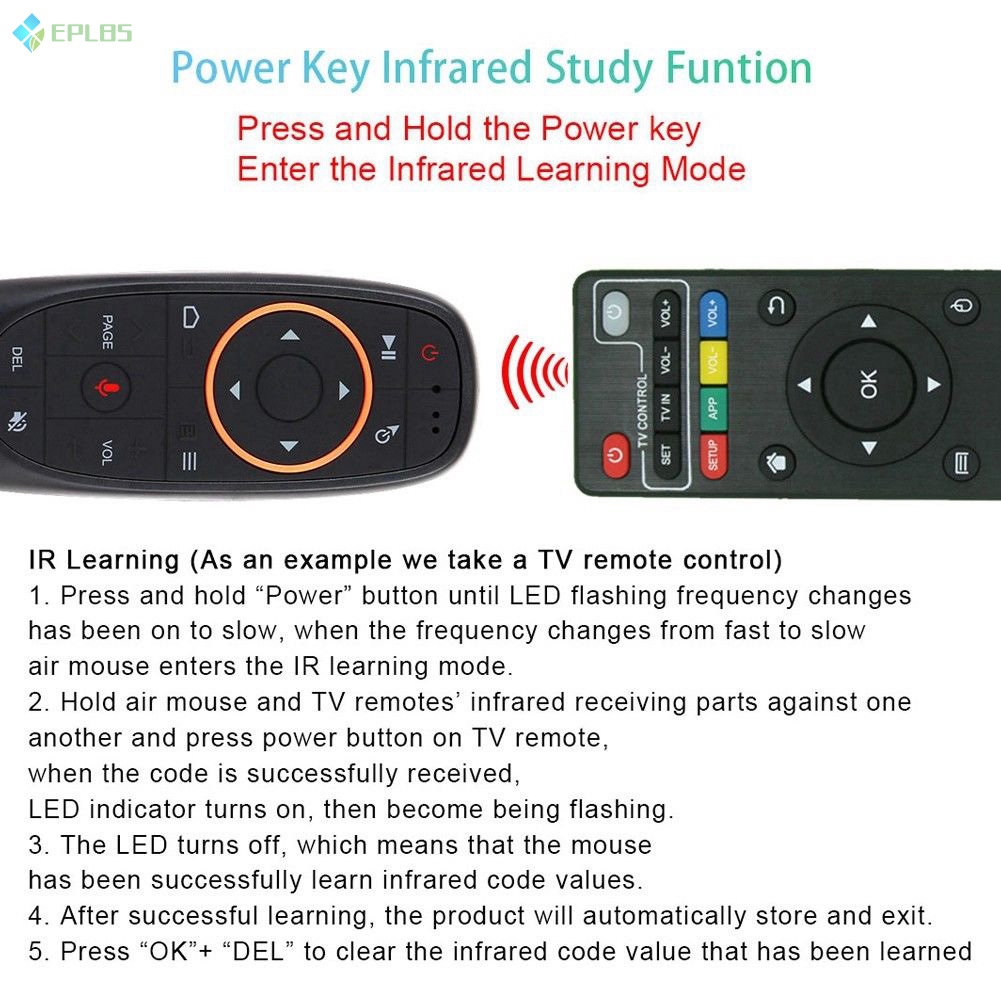 Chuột Bay Không Dây Điều Khiển Bằng Giọng Nói Eplbs 2.4ghz Cho Android Tv Box Pc