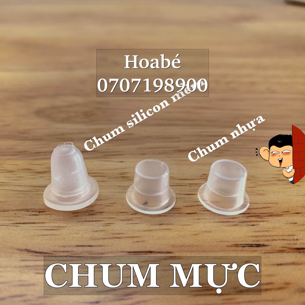 chum đựng mực, hũ mực, cốc nhựa, silicon mềm