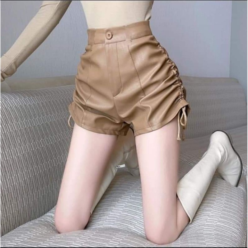 Quần da rút dây nữ 🥭🥭🥭 quần da lưng cao đủ size SML