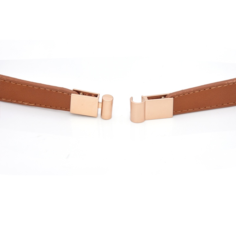 Thắt Lưng Mỏng Co Giãn Có Khóa Kim Loại Vàng Thời Trang Cho Nữ