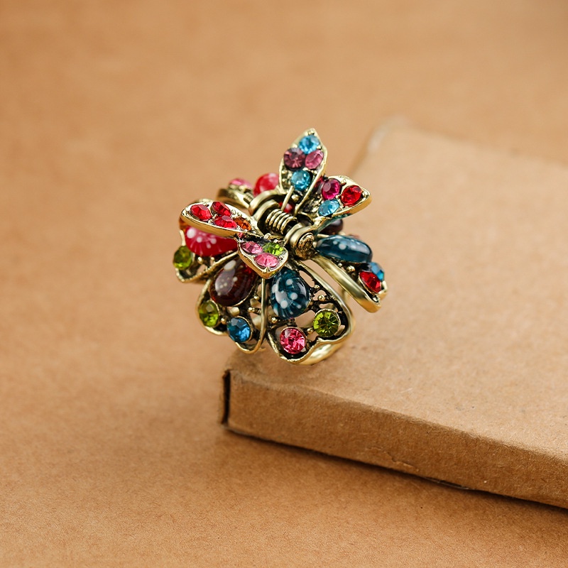 Kẹp Tóc Nhỏ Đính Đá Phong Cách Retro