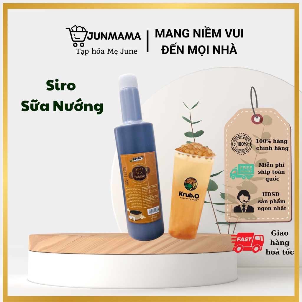 TRÀ SỮA NƯỚNG - Siro trà sữa nướng trân châu - KrubO 650ml