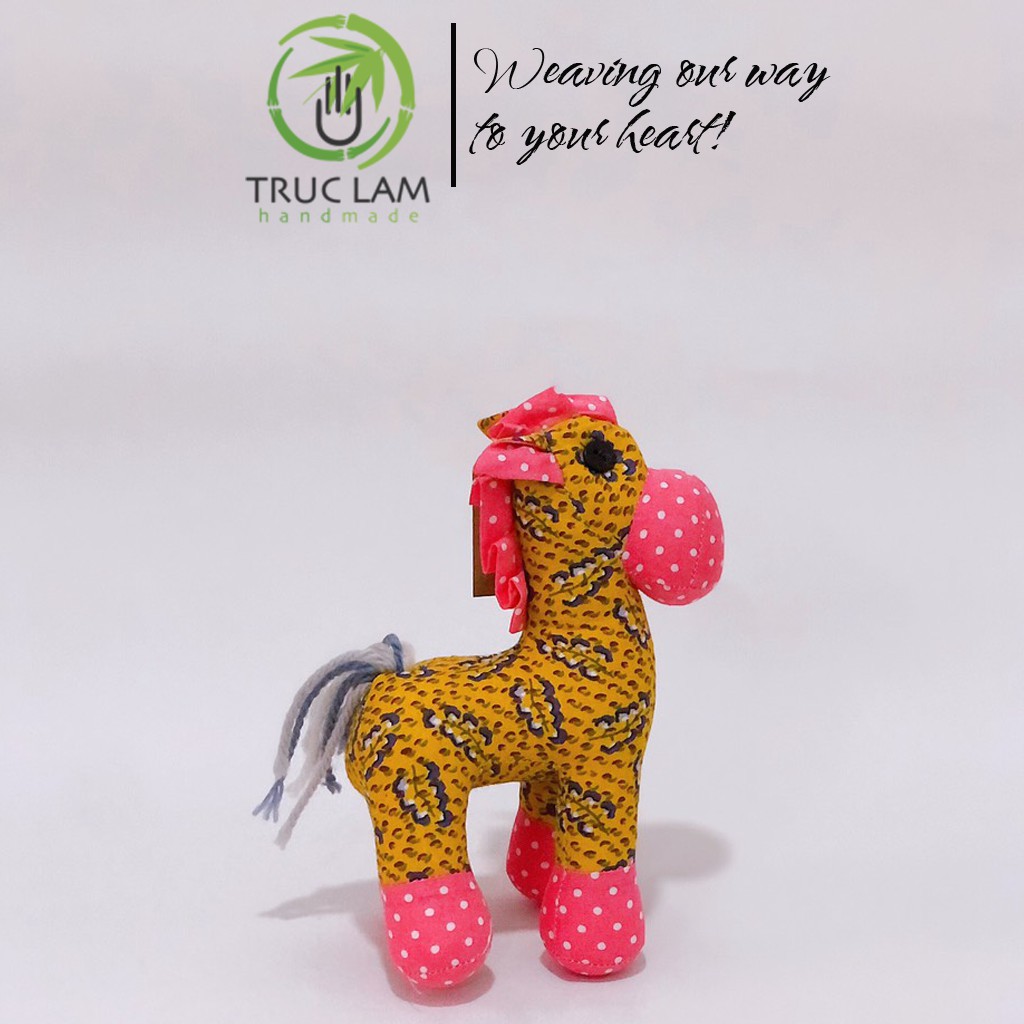 Đồ Chơi Cho Bé Thú Nhồi Bông Mini Hình Con Ngựa Vải Hoa Nhiều Màu Bông Gòn Cao Cấp Trúc Lâm Handmade