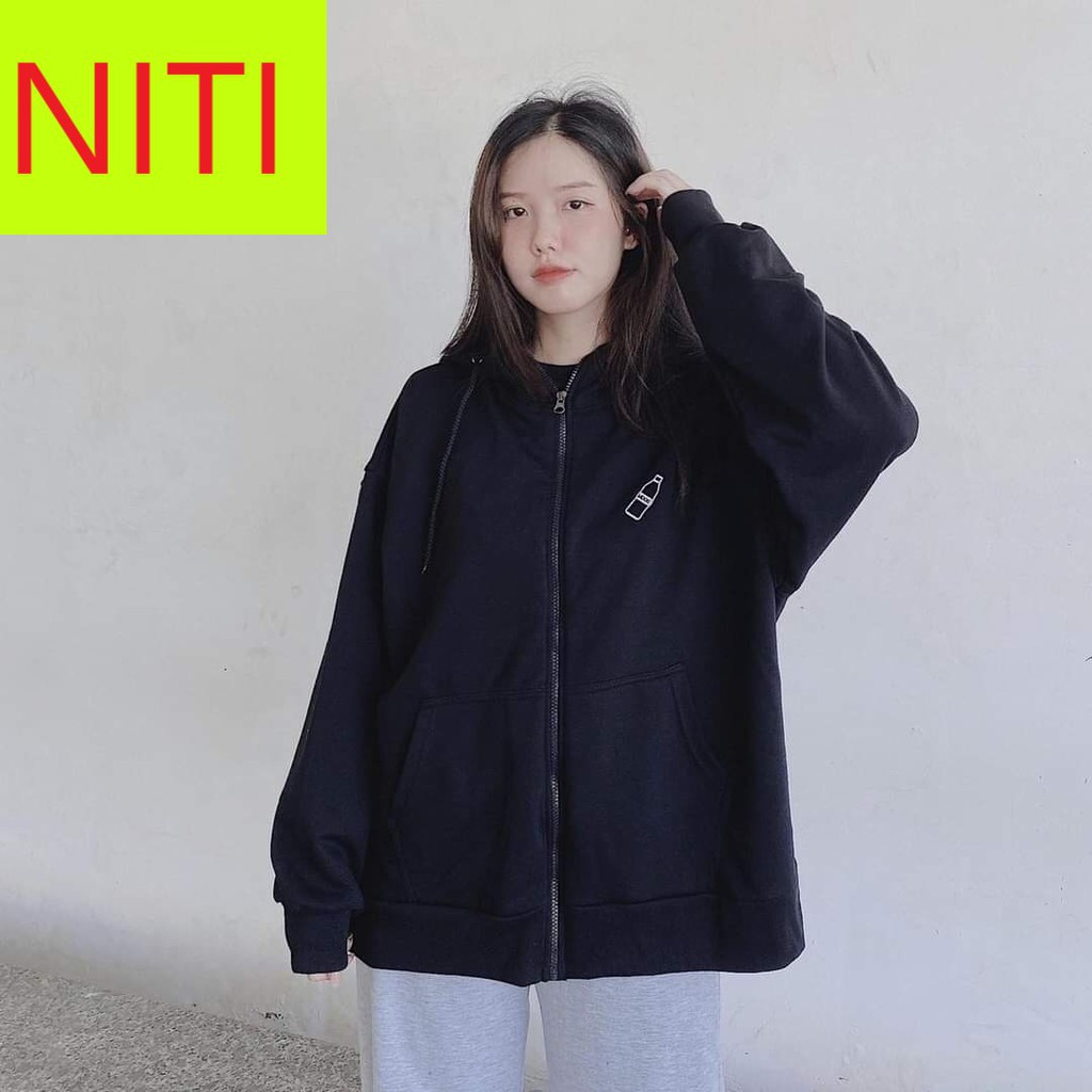 [ FREESHIP ] ÁO KHOÁC HOODIE NAM NỮ FORM RỘNG UNISEX CAO CẤP NITIQC THÊU CÁI CHAI CỰC CÁ TÍNH SIÊU HOT, ĐỦ SIZE M, L, XL