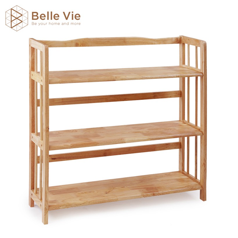 Kệ Sách 3 Tầng BELLEVIE Kệ Gỗ Tự Nhiên Decor Lắp Ráp Đơn Giản Dễ Dàng Bookshelf 3F Natural  x 80Cm