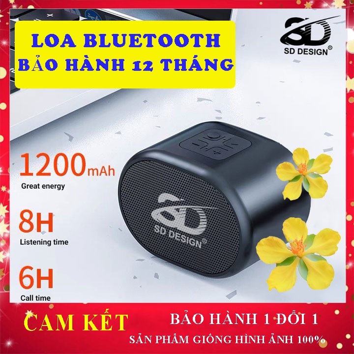 [Freeship] Loa Bluetooth - Loa Không Dây Chính Hãng S12 SD Design mini chuẩn bass, nhỏ gọn, blutut, bảo hành 12 tháng