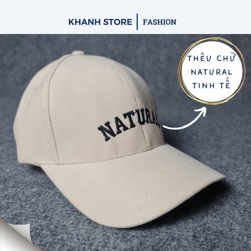 Nón kết, mũ lưỡi trai thêu chữ NATURAL form unisex nam nữ