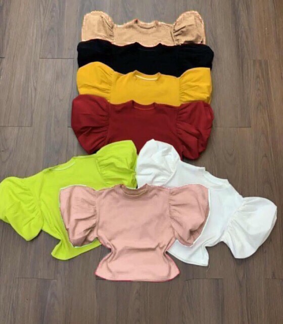 Áo tay phồng croptop