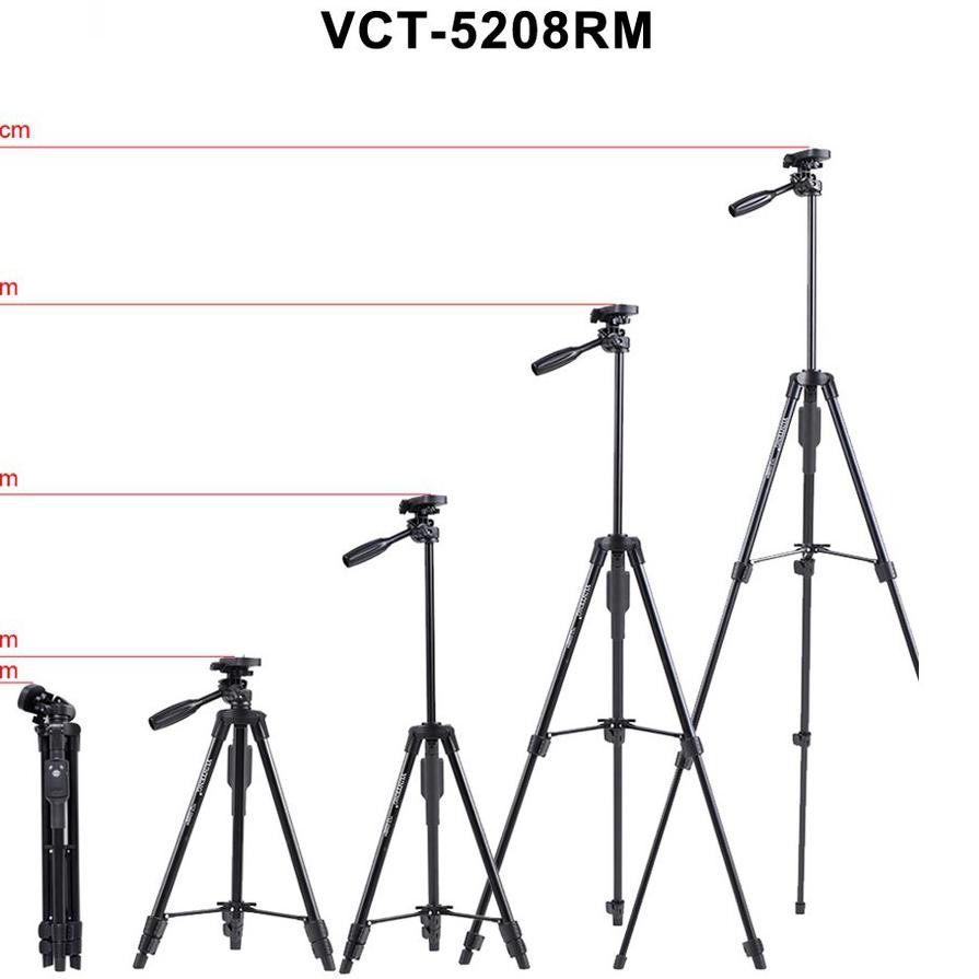 1 Chân Tripod Yunteng Vct 5208 + Điều Khiển Bluetooth Cho Điện Thoại / Máy Ảnh Dslr