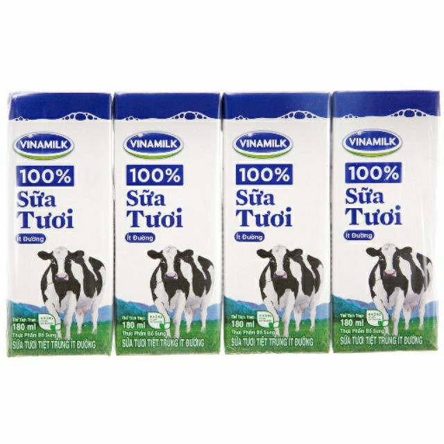 Sữa tươi vinamilk 100/% có đường thùng 48 hộp×180ml