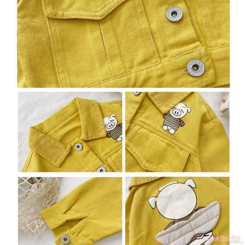 Áo khoác denim màu trơn phong cách Hàn Quốc cho bé gái