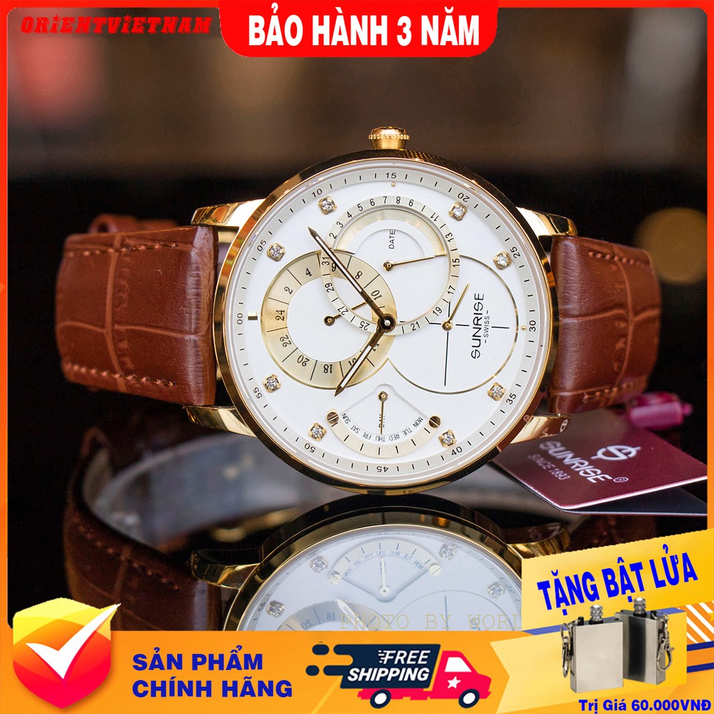 Đồng Hồ Nam Sunrise Dây Da 1146SA  Chính Hãng Full Box Kính Sapphire Chống Xước , Chống Nước , Dây Da Cao Cấp | BigBuy360 - bigbuy360.vn