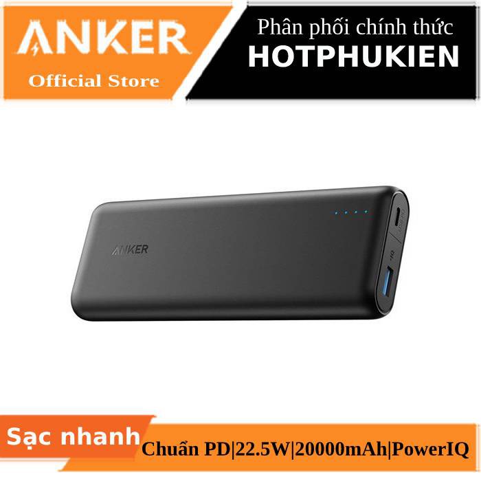 Pin sạc dự phòng 20000 mAh hỗ trợ sạc nhanh cho Smartphone / Tablet / Macbook hiệu Anker Powercore Speed Type-C & USB
