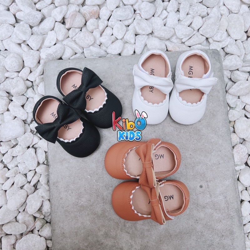 Giày Bé Gái - Giày búp bê da mềm phong cách Vintage Hàn Quốc có quai dán BB444