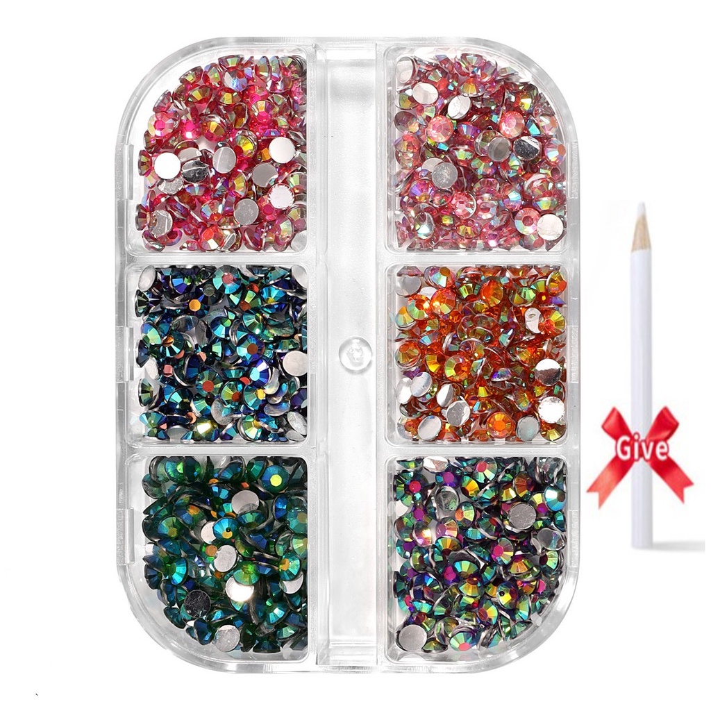 MONJA Bộ Đá Pha Lê Nhiều Kích Cỡ Trang Trí Móng Tay Nghệ Thuật