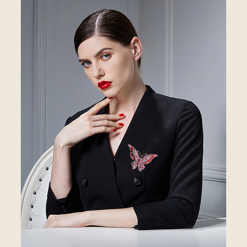 Ghim Cài Áo Hình Bướm Đính Đá Thời Trang