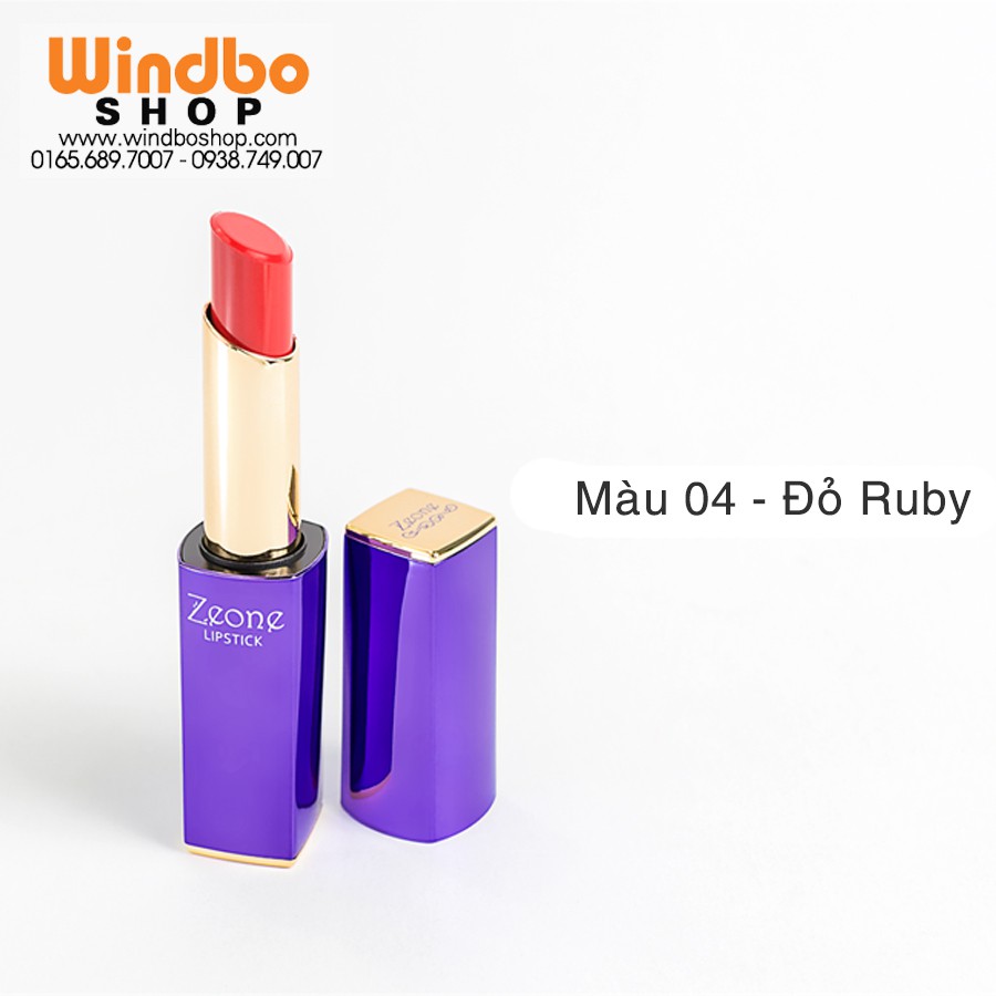 Son Lì Dưỡng Môi Zeone Tím Matte Lipstick - Màu 04 Đỏ Ruby