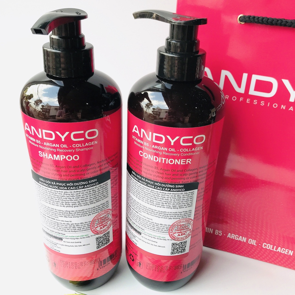 Dầu Gội Andyco Dầu Xả Andyco Siêu Phục Hồi Dưỡng Sâu Ngừa Gầu Ngứa Rụng Tóc, Hương Nước Hoa Thơm Lâu