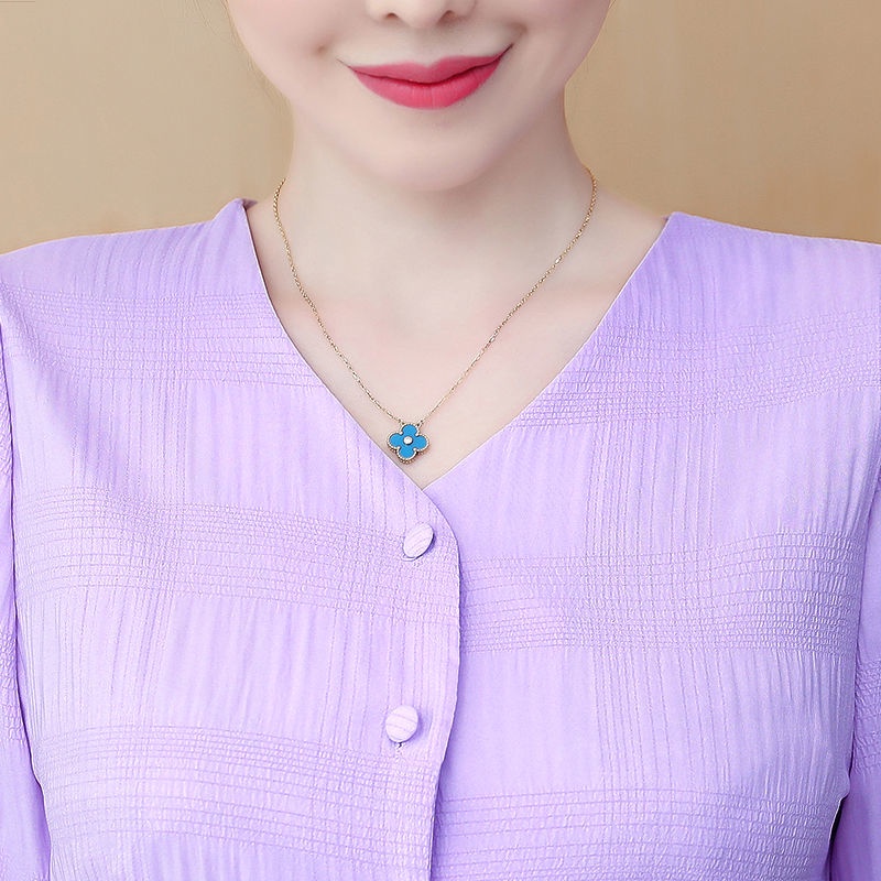 Áo Sơ Mi Chiffon Cổ Chữ v Thời Trang Mùa Thu Phong Cách Phương Tây Mới