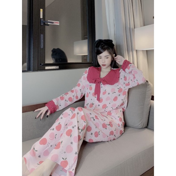 Bộ Pjzama Tay Dài Tiểu Thư Lụa Mango Size <60kg