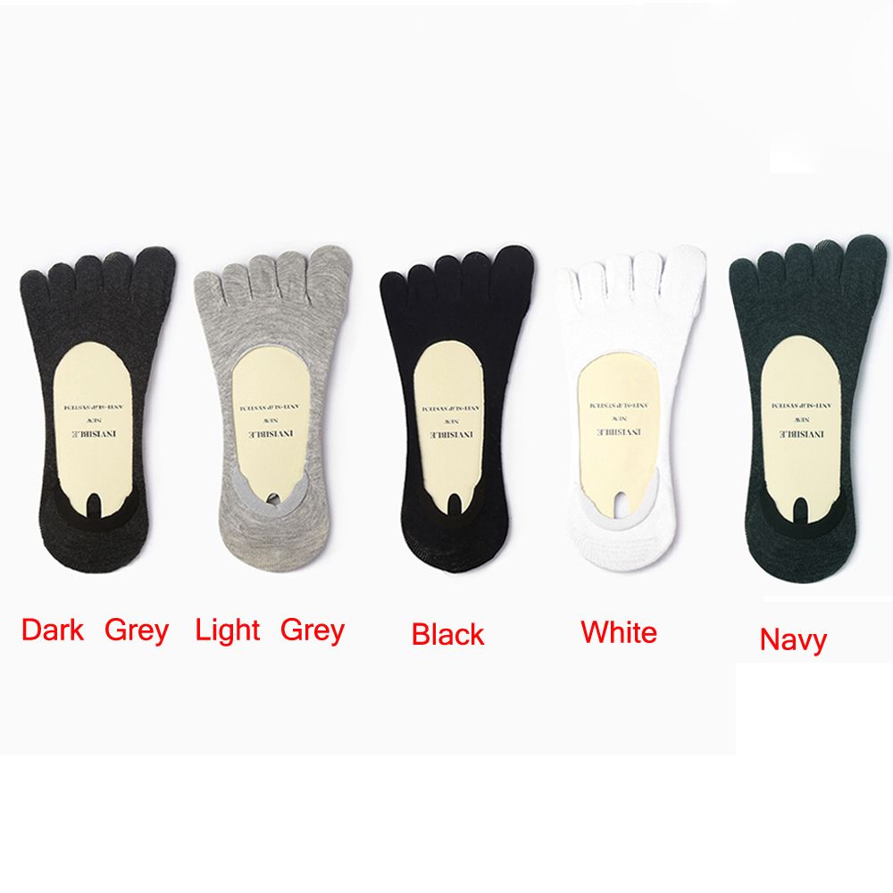 ❤LANSEL❤ Soft Cotton Fashion Five Finger Toe Socks Winter Men Invisible Warm Nonslip Ankle/Multicolor