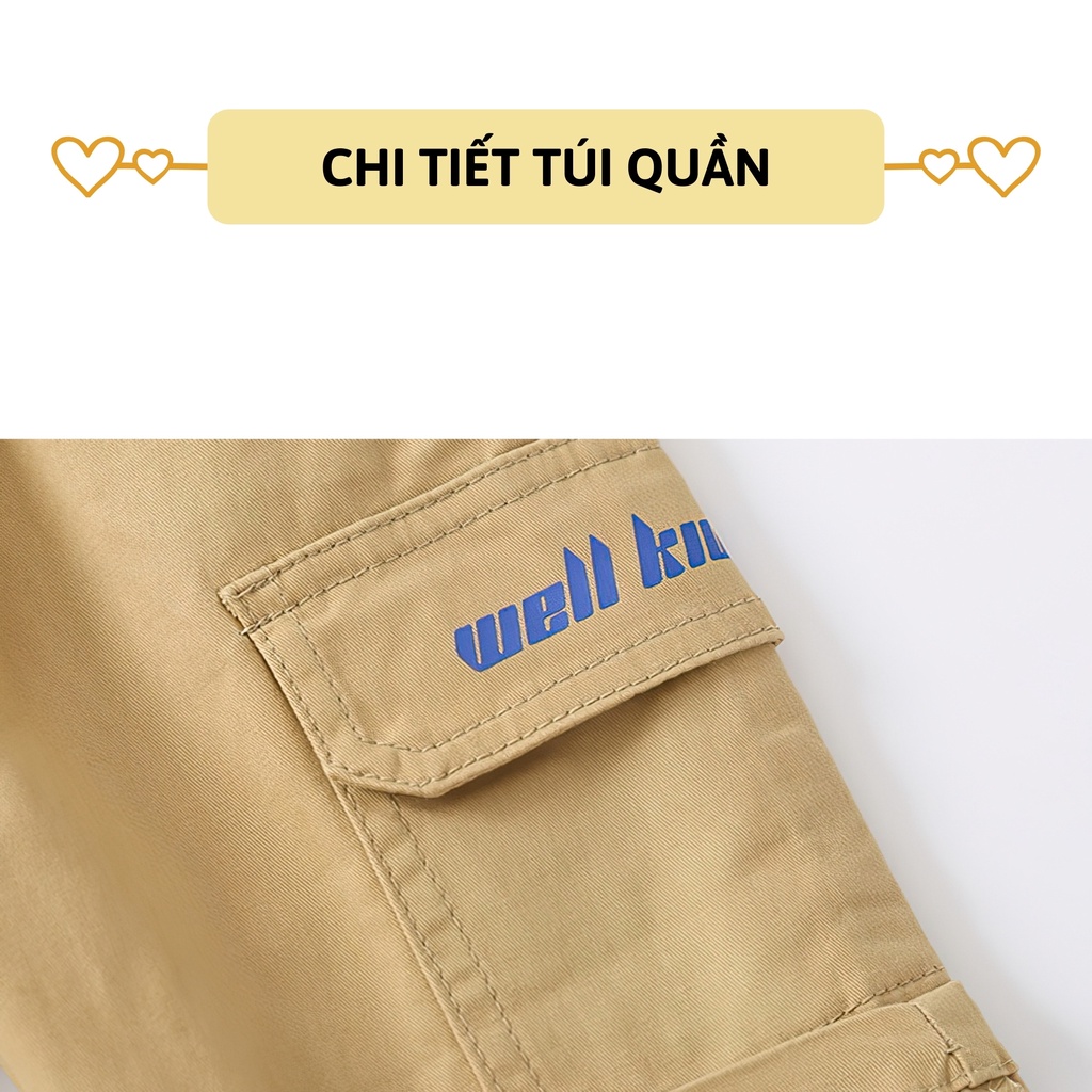 Quần short Kaki bé trai 27Kids WELLKIDS Quần đùi nam cho trẻ từ 2-10 tuổi BSKK3